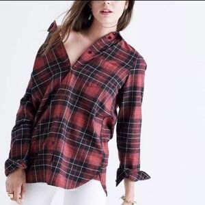 Madewell slim Winslow red plaid flannel shirt